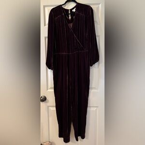 Sundance Elegant Velvet Jumpsuit in Deep Purple Size PL NEW